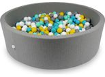 Bacinella Per Asciugare 130X40Cm Grigia Con 700 Palline: Bianco, Grigio, Turchese, Giallo, Menta