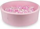 Piscina Asciutta 130X40Cm Rosa Cipria Con 700 Palline: Rosa Chiaro, Bianco, Trasparente, Rosa Cipria