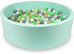 Bacinella 130X40Cm Menta Con 700 Palline: Verde Chiaro, Bianco, Trasparente, Madreperla, Beige, Grigio