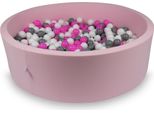 Bacino Di Asciugatura 130X40Cm Rosa Cipria Con 700 Palline: Bianco, Grigio, Rosa