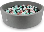 Bacino Di Asciugatura 130X40Cm Grigio Con 700 Palline: Bianco, Oro Rosa, Menta Chiaro, Grafite