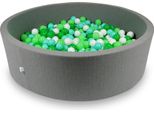 Bacino Di Asciugatura 130X40Cm Grigio Con 700 Palline: Bianco, Verde Chiaro, Menta, Verde