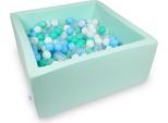 Piscina Secca 90X90X40Cm Menta Con 400 Palline: Azzurro, Trasparente, Menta, Bianco