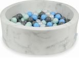 Piscina A Secco 90X30 In Marmo Con 200 Palline: Menta Chiaro, Azzurro, Grigio, Madreperla
