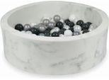 Piscina A Secco 90X30 In Marmo Con 200 Palline: Bianco, Madreperla, Argento, Grafite