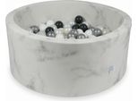 Piscina A Secco 90X40 In Marmo Con 300 Palline: Bianco, Madreperla, Argento, Grafite