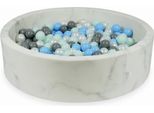 Piscina A Secco 110X30 In Marmo Con 400 Palline: Menta Chiaro, Azzurro, Grigio, Madreperla