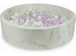 Bacino Di Asciugatura 110X30 In Marmo Con Perline 400 Pezzi: Perlina Rosa Chiaro, Bianca, Trasparente, Perlina