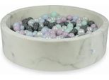 Bacino Di Asciugatura 110X30 In Marmo Con 400 Palline: Menta Chiara, Perla Rosa Chiaro, Perla Blu Chiaro, Perla, Grigio