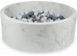 Piscina A Secco 110X40 In Marmo Con 500 Palline: Menta Chiara, Rosa Chiaro Perlato, Azzurro Perlato, Perlato, Grigio