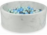 Piscina A Secco 110X40 In Marmo Con 500 Palline: Menta Chiaro, Azzurro, Grigio, Madreperla