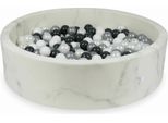 Piscina A Secco 110X30 In Marmo Con 400 Palline: Bianco, Madreperla, Argento, Grafite