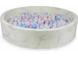 Bacino Di Asciugatura 130X30 In Marmo Con 600 Palline: Rosa Chiaro, Rosa Chiaro Perlato, Azzurro Perlato, Azzurro, Perlato