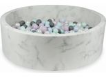 Bacino Di Asciugatura 130X40 In Marmo Con 700 Palline: Menta Chiara, Perla Rosa Chiaro, Perla Blu Chiaro, Perla, Grigio