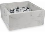 Bacino Di Asciugatura 90X90X40 In Marmo Con 400 Palline: Bianco, Grigio, Maglione Bianco