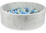 Piscina Secca 130X40 In Marmo Con 700 Palline: Menta Chiara, Azzurro, Grigio, Madreperla
