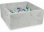 Bacino Di Asciugatura 90X90X40 In Marmo Con 400 Palline: Menta Chiara, Perla Rosa Chiaro, Perla Blu Chiaro, Perla, Grigio