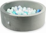 Palla Pool 200 Pezzi 90X30 Velluto Grigio: Menta Chiaro, Turchese, Azzurro, Azzurro Perla, Perla, Bianco, Trasparente