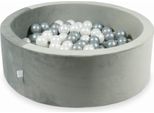 Piscina Di Palline 200 Pezzi 90X30 Velluto Grigio: Perla, Argento