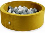 Piscina Di Palline 200 Pezzi 90X30 Velluto Oro: Bianco, Grigio, Trasparente