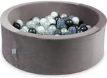 Pista Di Palline 200 Pezzi 90X30 Velluto Viola: Madreperla, Grigio, Bianco, Trasparente, Grafite Metallizzato