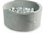 Piscina Di Palline 300 Pezzi 90X40 Velluto Grigio: Perla, Argento