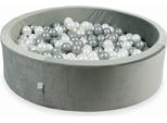 Piscina Di Palline 400 Pezzi 110X30 Velluto Grigio: Perla, Argento