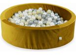 Piscina Di Palline 400 Pezzi 110X30 Velluto Oro: Oro Chiaro, Argento, Perla