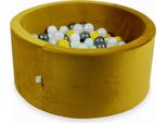 Piscina Di Palline 300 Pezzi 90X40 Velvet Gold: Giallo, Menta Chiaro, Grafite Metallizzato, Bianco, Perla