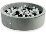 Piscina Di Palline 400 Pezzi 110X30 Velluto Grigio: Nero, Grigio, Perla