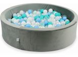 Pista Di Palline 400 Pezzi 110X30 Velluto Grigio: Menta Chiaro, Turchese, Azzurro, Azzurro Perla, Perla, Bianco, Trasparente