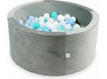 Pista Di Palline 300 Pezzi 90X40 Velluto Grigio: Menta Chiaro, Turchese, Azzurro, Azzurro Perla, Perla, Bianco, Trasparente