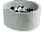 Piscina Di Palline 300 Pezzi 90X40 Velluto Grigio: Nero, Grigio, Madreperla