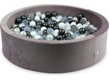 Piscina Di Palline 400 Pezzi 110X30 Velluto Viola: Perla, Grigio, Bianco, Trasparente, Grafite Metallizzato