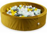 Piscina Di Palline 400 Pezzi 110X30 Velvet Gold: Giallo, Menta Chiaro, Grafite Metallizzato, Bianco, Perla