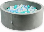 Palla Pool 500 Pezzi 110X40 Velluto Grigio: Menta Chiaro, Turchese, Azzurro, Azzurro Perla, Perla, Bianco, Trasparente