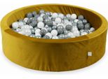 Piscina Di Palline 400 Pezzi 110X30 Velluto Oro: Bianco, Argento, Perla, Grigio