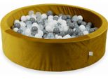 Piscina Di Palline 400 Pezzi 110X30 Velluto Oro: Bianco, Grigio, Trasparente