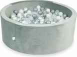 Piscina Di Palline 500 Pezzi 110X40 Grigio Velluto: Trasparente, Madreperla, Argento