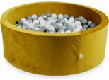 Piscina Di Palline 500 Pezzi 110X40 Velluto Oro: Bianco, Argento, Perla, Grigio