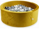 Piscina Di Palline 500 Pezzi 110X40 Velluto Oro: Bianco, Grigio, Trasparente