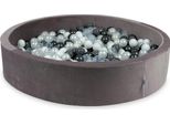 Piscina Di Palline 600 Pezzi 130X30 Velluto Viola: Perla, Grigio, Bianco, Trasparente, Grafite Metallizzato