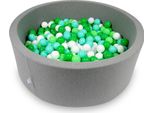Bacino Di Asciugatura 110X40Cm Grigio Con 500 Palline: Bianco, Verde Chiaro, Menta, Verde