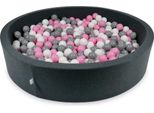 Bacino Di Asciugatura 130X30Cm In Grafite Con 600 Palline: Rosa Cipria, Grigio, Bianco