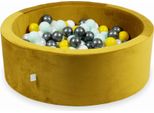 Piscina Di Palline 200 Pezzi 90X30 Velluto Oro: Giallo, Menta Chiaro, Grafite Metallizzato, Bianco, Perla