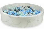 Piscina A Secco 130X30 In Marmo Con 600 Palline: Menta Chiara, Azzurro, Grigio, Madreperla
