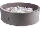 Piscina Di Palline 700 Pezzi 130X40 Velluto Viola: Bianco, Rosa Chiaro Perlato, Opalescente