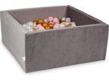 Piscina Di Palline 400 Pezzi 90X90X40 Velluto Lilla: Rosa Chiaro, Perla, Oro