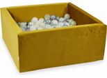 Piscina Di Palline 400 Pezzi 90X90X40 Velluto Oro: Argento, Opale, Oro Chiaro, Trasparente