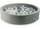 Piscina Di Palline 600 Pezzi 130X30 Velluto Grigio: Perla, Argento